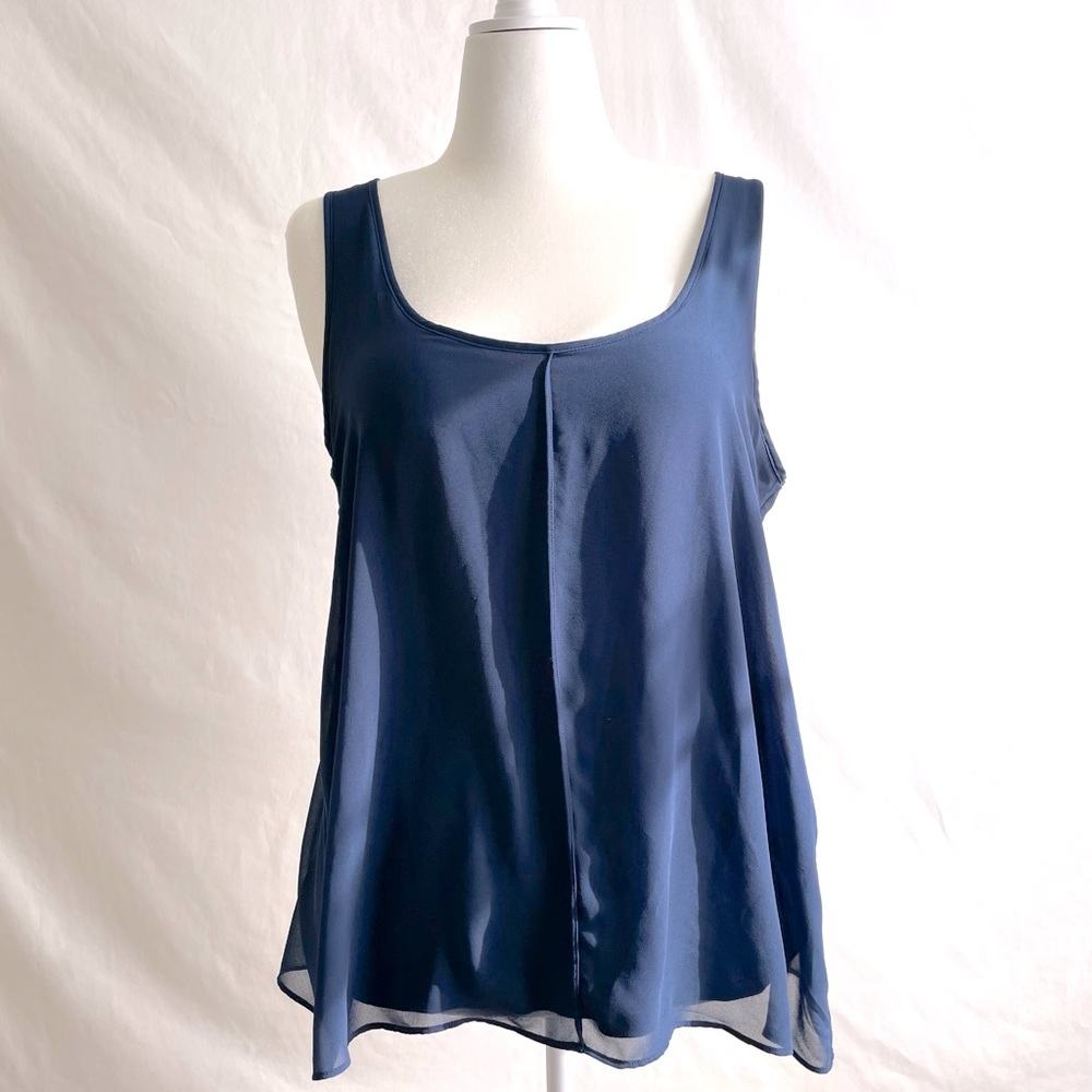 Banana Republic Navy Blue Sleeveless Chiffon Tank